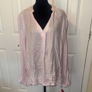 Jennifer Lopez Shimmering Pink Blouse